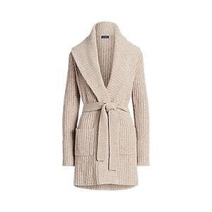 Ralph Lauren Rib Shawl-Collar Wool-Cashmere Cardigan